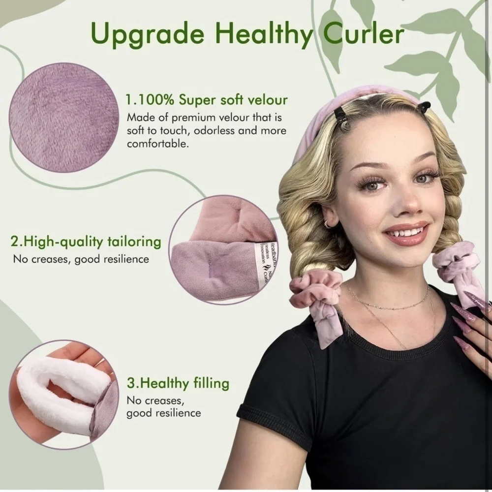 NEW Heatless Hair Curler Headband Set in Purple